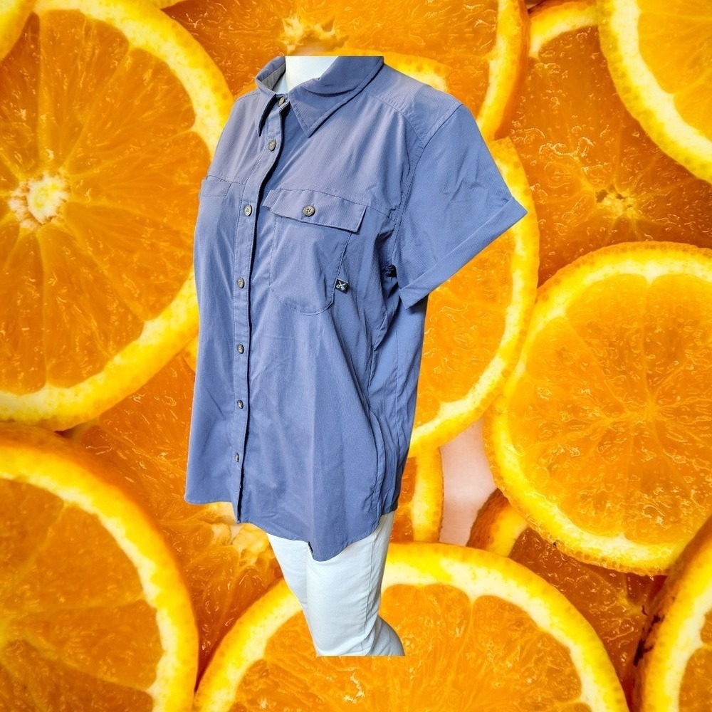 Coalatree Mens Switchback Travel Shirt Blue Short Sleeve Ripstop Size‎ Large